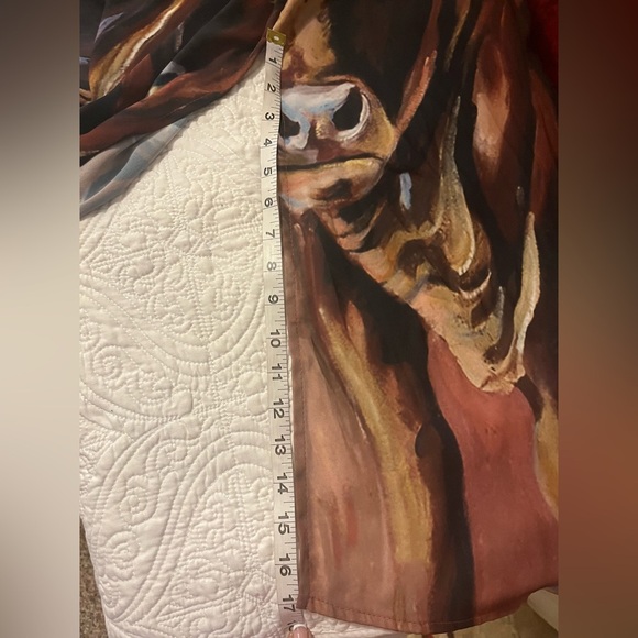 Bstudio  Unique Rust Duster with Artistic Cow Painting, size Large - Picture 12 of 13